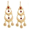 Baumelnde Kronleuchter-Ohrringe im marokkanischen Stil für Damen, Hochzeit, Party, Schmuck, Ohrring-Set mit Strass-Tropfenform