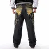 Jeans pour hommes Skate Baggy Loose Broderie Rap Hip Hop Denim Pantalon Pantalon 2022Men's Heat22