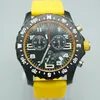 Lyx herrklocka Japan Quartz Endurance Pro Avenger Chronograph 44mm klockor Yellow Rubber 1884 Herrklockor Hardex armbandsur i glas