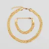 Gold Color Hollow Earrings Necklace Set Fashion Women Dubai Africa Luxury Punk Jewellery Choker Wholesale Accessaries 220812