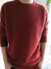 Men's Sweaters Men's Solid Color Knitted Mink Cashmere Sweater Men Knit V-neck And O-neck PulloversMen's