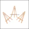 Painting Supplies Arts Crafts Gifts Home Garden 8X15Cm Natural Wooden Mini Tripod Easel Display Stand For Wedding Place Name Holder Menu