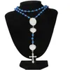 Lange vintage sublimatie blanco zilveren ketting ketting sieraden vrouw thermische boorbladen parel fotolijst rode paars blauw roze kralen voor vrouwen hanglank kettingen cadeau