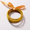 Bangle 5pc set Bracelets For Women Girls Silicone Bracelet Available All Weather Gold Foil Charm Accessory GiftBangle274b