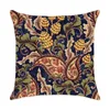 Yastık/Dekoratif Yastık Kahverengi Çiçek Atma Kapağı Vintage Bohemian Paisley Desen Yastık Ome Dekor Oturma Odası Kanepe Kılıf H45X45CMCUSHION/