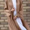 Abbigliamento etnico Ramadan Abaya per donna Kimono Cardigan aperto Abaya Dubai Tessuto in raso Arabo Musulmano Moda Hijab Abito Turchia islamico