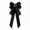 Корейский ленты ткани лук брошь горный хрусталь бабочка галстук галстук кравут рубашка галстук булавки мода ювелирные изделия подарки для женщин мужчин аксессуары