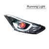 LED Daytime Running Head Light för Hyundai Elantra strålkastarmontering 2011-2016 Dynamisk turn signal med hög strålslinsbiltillbehör