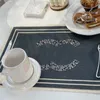 Designer bordsmatta designers restaurang dekor bomull linne lyximitation vatten dekorativ matta antifouling bordduk 2203186wu
