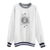 Artı Boyutu Sonbahar Kış Güneş Yıldızı Sweatershirts Rahat Gevşek Kazak Sevimli Youg Kızlar Hoodies Kadın Giyim Gri Boy 220324