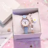 Wristwatches Simple Women Watch Cartoon Dial Bracelet Set Ladies Fabric Band Quartz Wrist Waterproof Female Clock Hect22