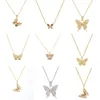 Pendant Necklaces Daihe Exquisite 18K Gold Butterfly Necklace Women Colorful Crystal 3A Zircon Copper Gift Jewelry WholesaPendant