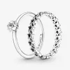 100% 925 fiori di primavera in argento sterling in fiore anello set per le donne anelli di nozze accessori gioielli di moda