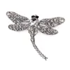 Grande Jóias Verde Big Atacado Vintage ou Black Crystal Dragonfly inseto animais Rhinestone Broche