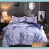 寝具セットは家庭用テキスタイルガーデン大理石パターン羽毛布団セット2/3pcsベッドツインダブルクイーンキルトersベッドリネンシート詰め物なし