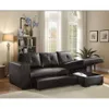 Acme Lloyd Sectional Sofa W / Sleeper in Black PU 거실 가구