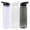 750 ml PS Sportwasserflasche mit Strohdeckel Tragbarer Leckrohr -Getränke Becher Outdoor -Fahrradflaschen Getränkeware