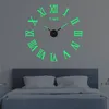 Zegary ścienne świetliste zegar duży zegarek Horloge 3D DIY Acryl Mirror Naklejki kwarcowe Duvar Saat Klock Modern Mute Digital Clockwall Clockswa
