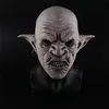 Nova máscara de goblins legais com brincos na máscara de terror de Halloween de Halloween Creepy Cosplay Props Men Latex Scary Mask T200703