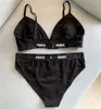 Paris Womens Bha's Set Black Gedeveded Underwear For Women Fashion Sexy Beach Bras Briefs Lingerie slipje
