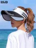 Summer Women Visor Cap Wide Brim Widening Empty Top Hat Letter Adjustable Sports Style Female shade Caps Bicycle Sun Hats 220617