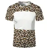 Новая сублимация Blank Topirts Party Part 31 Образцы леопардовых отбеливших рубашек Теплопередача напечатано 95% полиэстера для взрослых и детей