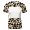 NOVA SUBlima￧￣o Blank T-shirts Party Favor 31 Padr￵es de leopardo camisas branqueadas transfer￪ncia de calor impressa 95% poli￩ster para adultos e crian￧as