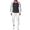 Striped Fashion Tracksuit Set Men Brand Sweat Suit Mens Sport Set Seatshirts Sweatpants 2 Pieces Jogger Track Suit 201204