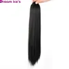 Yaki Straight Synthetic Drawstring Ponytail Hair Extension Clip Pony tail Hairpieces With Elastic Band 20 Inch Dream Ice's204e