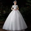 Autres robes de mariée 2022 Hign Neck Vintage Robe Fleur Fleur Princesse Boule de bal Princesse Simple Bridal Cuatom Made Vestido de Noiva