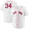 34 David Ortiz Jersey Baseball Hall of Fame Jersey White No Name Grey zszyte