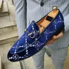 패션 남자 신발 로퍼 가짜 스웨이드 클래식 비즈니스 캐주얼 파티 웨딩 편안한 둥근 발가락 슬립 yk050-c