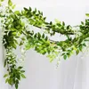Moda prática Fake Ivy Wisteria Flowers Artificial Plant Vine Garland for Room Decorações de jardim Arco de casamento Decoração de floral de chá de bebê 180cm