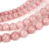 Andra naturliga stenrosa rosa spruckna kristallpärlor 15 "Strand 6/8/10/12mm plockstorlek för smycken som gör DIY -armband halsband med andra Edwi