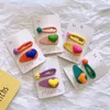 Koreanische Frühling Süßigkeiten Farbe Herz Liebe Haare Clip Girls Ball Barrettes Set Kinder Haarzubehör Kopfbedeckung