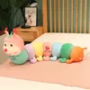 CM Giant Colorful Cute Caterpillar Plush Toy Doll med PP Cotton Cuddly Animal Stor insektskudde för barn Vuxna gåvor J220704