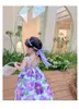 15930 Zomer Babymeisjes Casual Dress Strap Princess Dress Dress Kinderen Kinderen Bloemen Hartprint Katoenen jurken