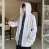 Erkek Hoodies Sweatshirts Harajuku Siyah fermuarlı sweatshirt Kış ceket büyük boyutlu kapüşonlu erkekler ve erkekler artı boyutu retro kazak üst