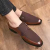 Nytt mocka läderbälte spänne munk remskor män casual loafers affärsformell klänning skor sapatos tenis masculino