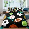 Beddengoedsets Aangepast OEM 3D Effect Football World Set Cartoon Kinderkamer Basketbal Rugby Quilt Cover Covercase Setbedding SETSB