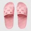 2024 rubber slide sandal flip flops sandals slatform slipper waterfront double letters womens men shoes 36-45 with box cards and dust bag 573922 #GRU-01