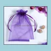100st/Lot Organza Jewelry Pouches Påsar Blanda Färg för kvinna Diy Packaging Display Fashion Gift W31 Drop Delivery 2021 Pouches HV2AD