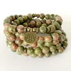 Chaîne à maillons MG1366 Bracelet en perles Unakite sud-africain naturel Arrivée Chakra de la gorge 108 Mala Bijoux de guérison spirituelle Inte22