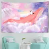 Komiksy z kreskówek delfin delphin ściana wiszące różowe fioletowe dywany chmurowe dekoracje sypialni kawaii pokój J220804