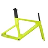 Telaio per bici a scatto fisso Toray in fibra di carbonio T800 TR013 vernice gialla fluorescente personalizzata 49/51/54/57 cm movimento centrale BSA