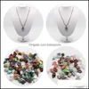 Party Favor Event Supplies Festive Home Garden Gift Irregar Crystal Natural Stone Pendant Necklaces Gemstone Agate Quartz Turquoise Malach