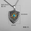 Pendant Necklaces Megin D Stainless Steel Titanium Turquoise Star Shield Vintage Retro Collar Chains Necklace For Men Women Gift JewelryPend