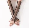 Femme Soleil Protection UV Sheer Arm Sleeve Autres Vêtements Long Ultra-fin Gants en Dentelle Maille Tulle Écran Solaire Manches Fingerless Leg Cuff Années 1920 Sexy Costume Accessoires