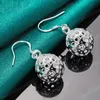 925 Sterling Silver Hollow Ball Heart Dangle Earrings For Woman Wedding Engagement Party Fashion Charm smycken