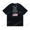 22SS Мужчины Женщины Дизайнеры T Рубашки TEE PARIS USA National Flag Print Хлопок с коротки